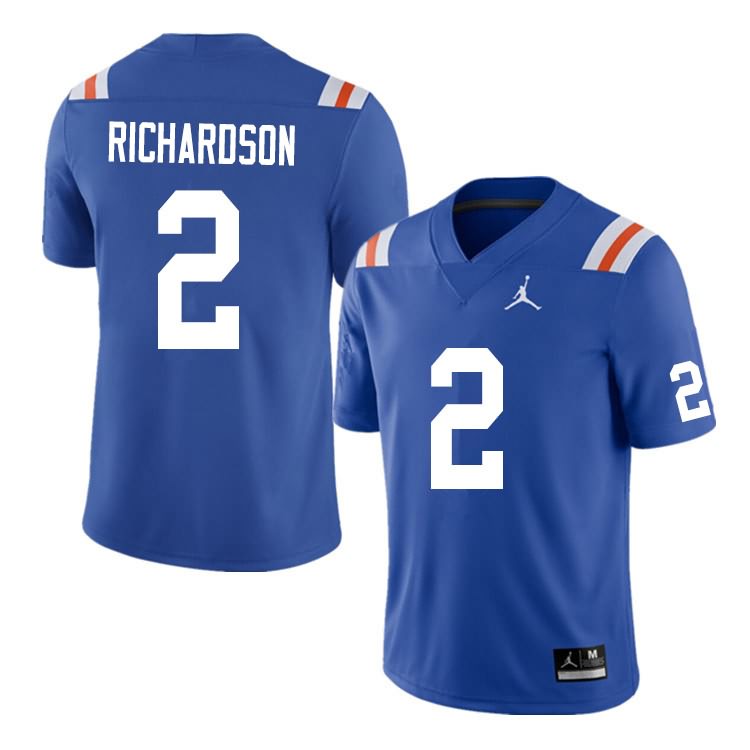 NCAA Florida Gators Anthony Richardson Men's #2 Nike Blue Throwback Stitched Authentic College Football Jersey KFH3164PK
